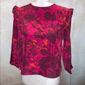 Firth 3/4 Sleeve Blouse Pink/Gray/Orange Design